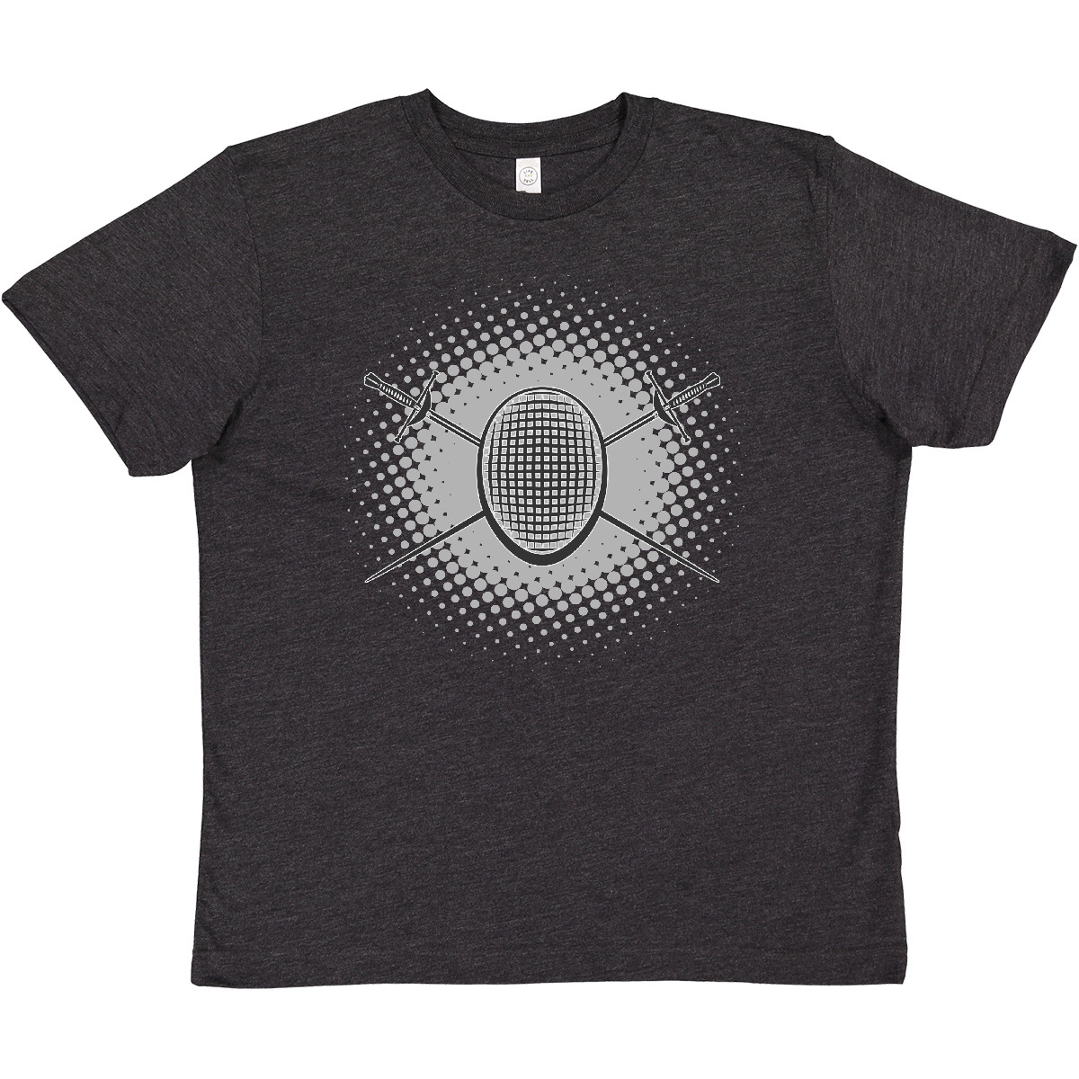 Inktastic Fencing Mask Foils Halftone Youth T-Shirt Foil Competition Sport Gift - Picture 4 of 5
