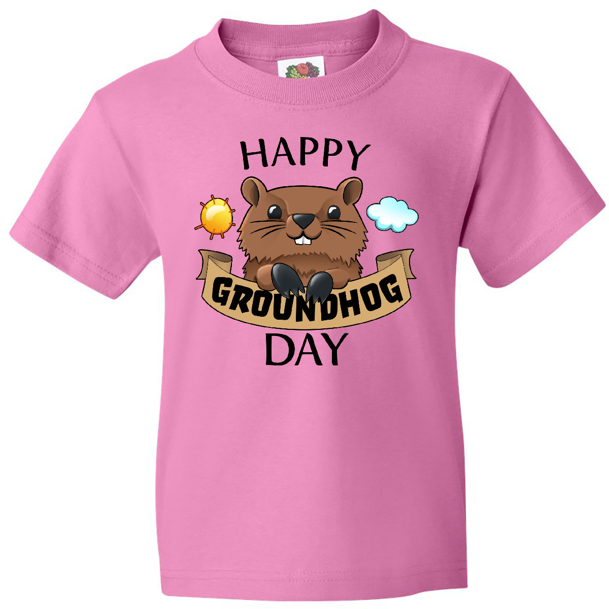 Inktastic Happy Groundhog Day- Cute Youth T-Shirt Fun Celebrate Holiday Spring - Picture 2 of 8