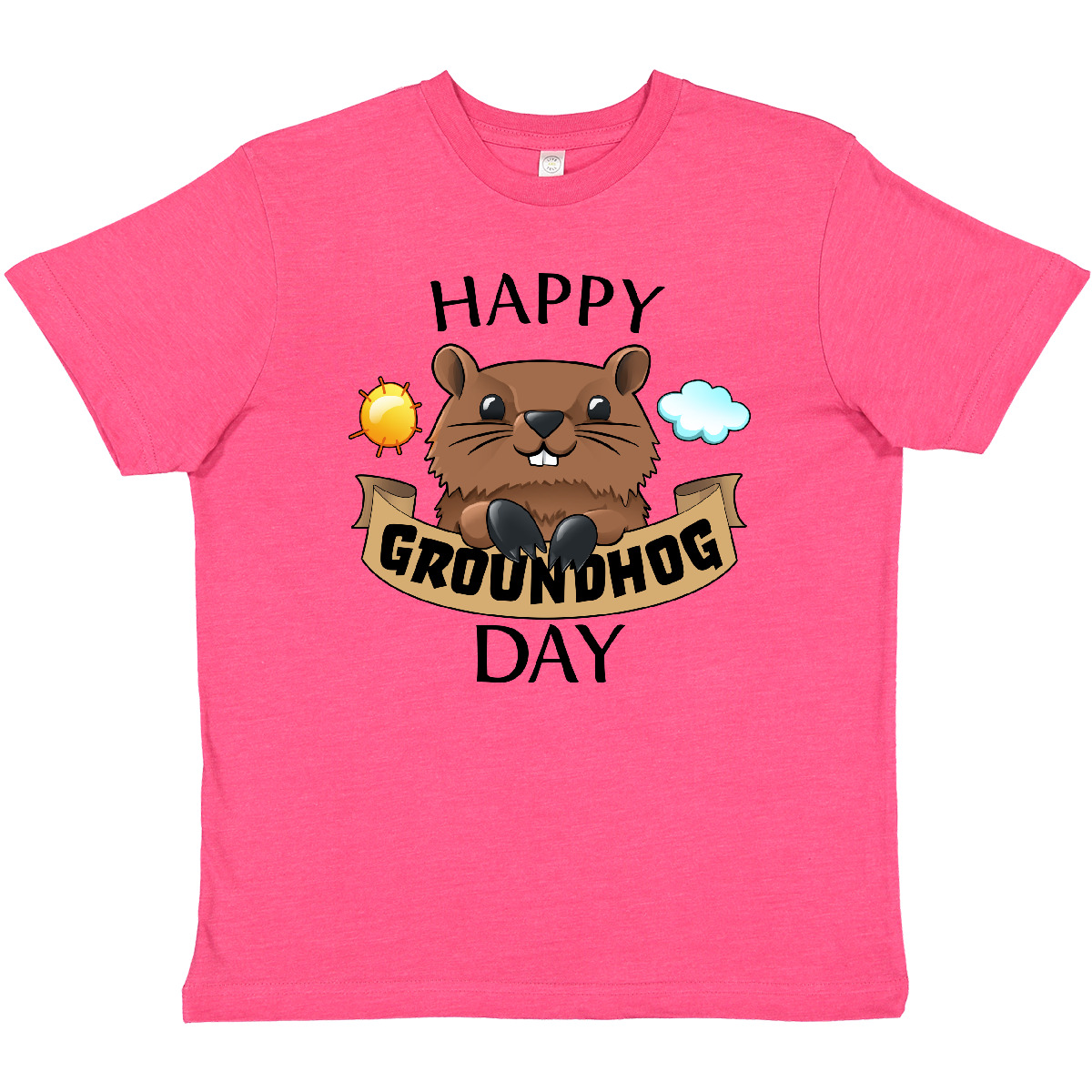 Inktastic Happy Groundhog Day- Cute Youth T-Shirt Fun Celebrate Holiday Spring - Picture 6 of 8