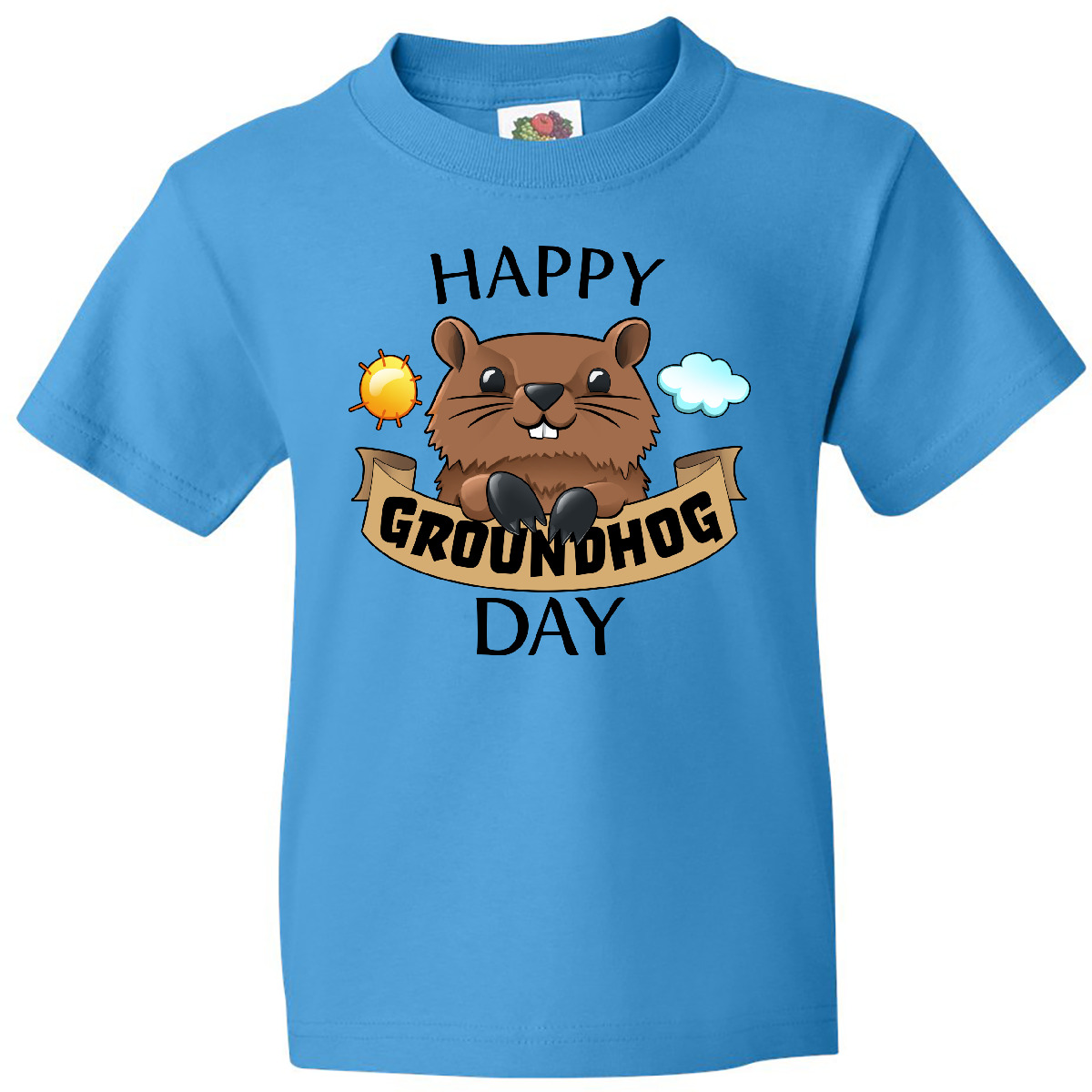 Inktastic Happy Groundhog Day- Cute Youth T-Shirt Fun Celebrate Holiday Spring - Picture 5 of 8
