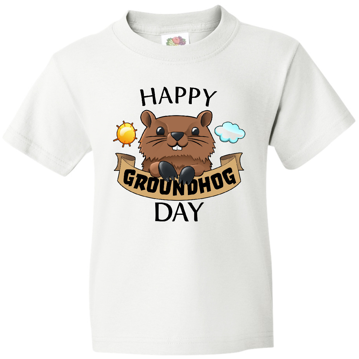 Inktastic Happy Groundhog Day- Cute Youth T-Shirt Fun Celebrate Holiday Spring - Picture 8 of 8