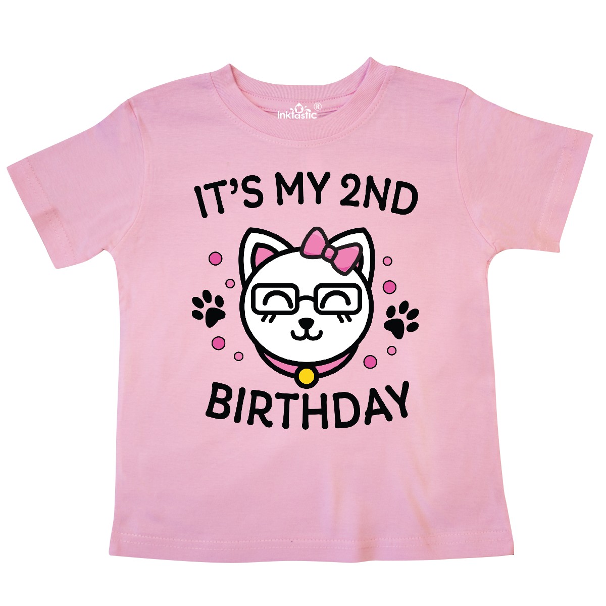 inktastic Its My 2nd Birthday with Cat in Glasses Toddler Long Sleeve T-Shirt