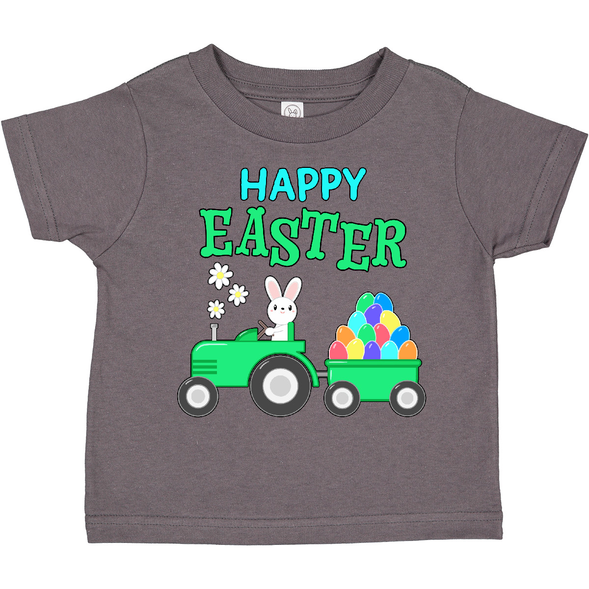 Inktastic Happy Easter Bunny And Tractor Toddler T-Shirt Child Eggs Farm Farmer - Picture 3 of 9