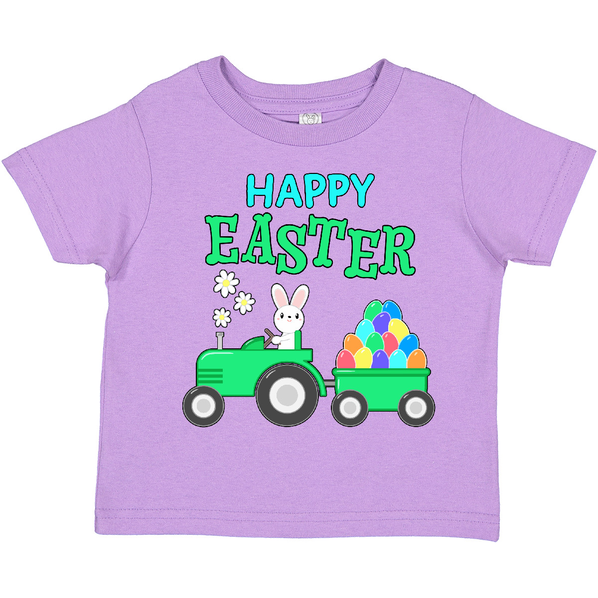Inktastic Happy Easter Bunny And Tractor Toddler T-Shirt Child Eggs Farm Farmer - Picture 5 of 9