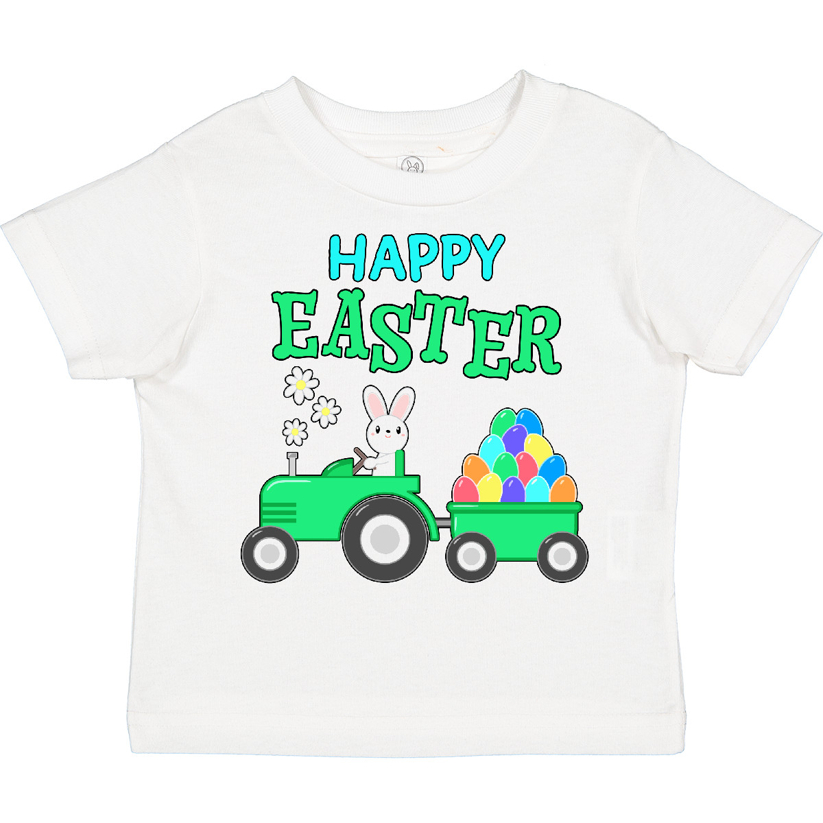 Inktastic Happy Easter Bunny And Tractor Toddler T-Shirt Child Eggs Farm Farmer - Picture 9 of 9