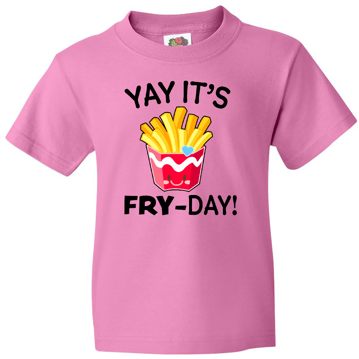 Inktastic Yay Its Fry Day With Cute French Fries Youth T-Shirt Children Fry-day - Picture 2 of 9