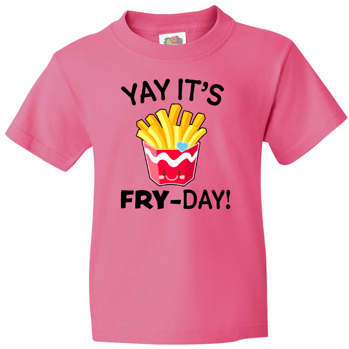 Inktastic Yay Its Fry Day With Cute French Fries Youth T-Shirt Children Fry-day - Picture 5 of 9