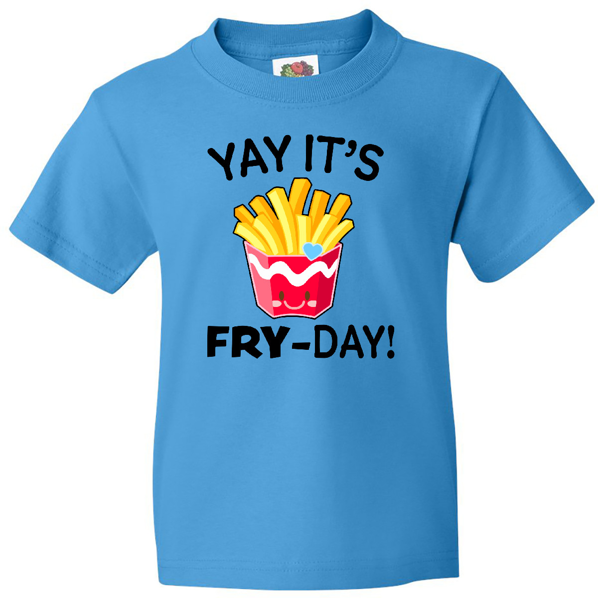 Inktastic Yay Its Fry Day With Cute French Fries Youth T-Shirt Children Fry-day - Picture 6 of 9