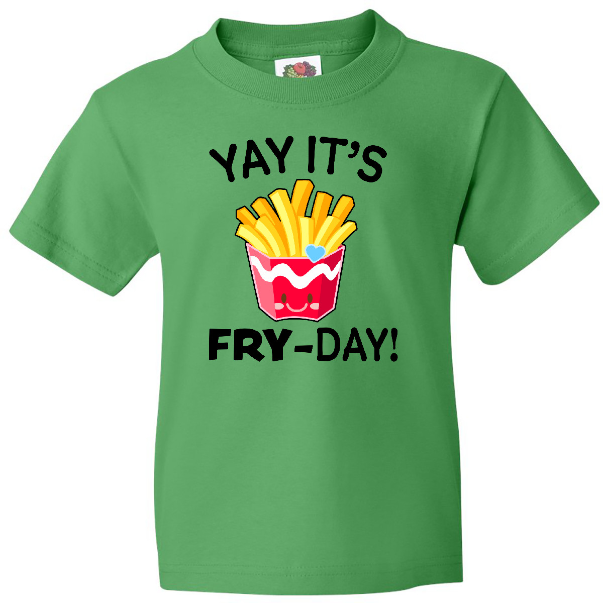 Inktastic Yay Its Fry Day With Cute French Fries Youth T-Shirt Children Fry-day - Picture 4 of 9