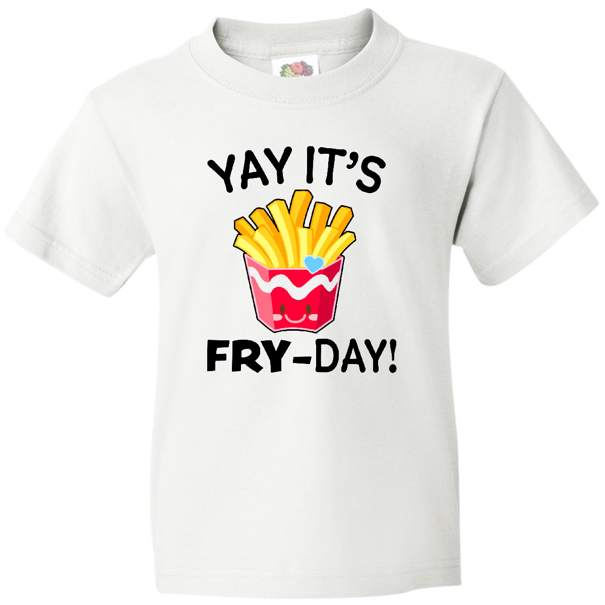 Inktastic Yay Its Fry Day With Cute French Fries Youth T-Shirt Children Fry-day - Picture 9 of 9