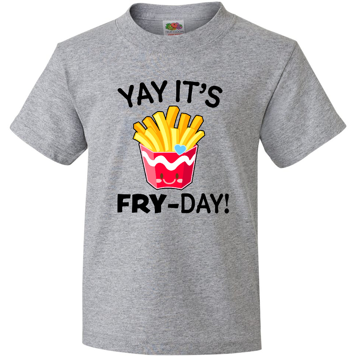 Inktastic Yay Its Fry Day With Cute French Fries Youth T-Shirt Children Fry-day - Picture 3 of 9