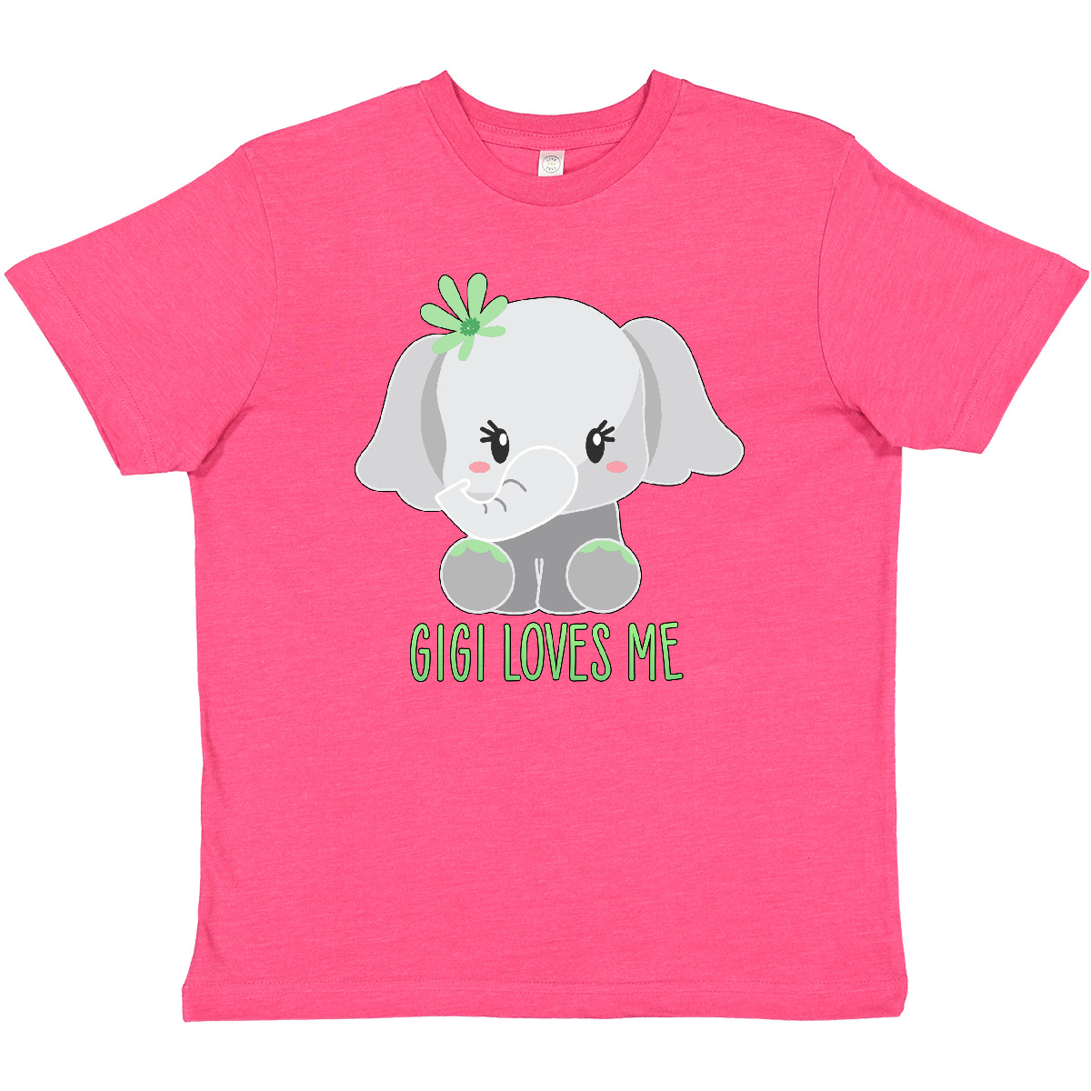 Inktastic Gigi Loves Me- Cute Elephant Youth T-Shirt Elephants Great Grandma Zoo - Picture 2 of 2