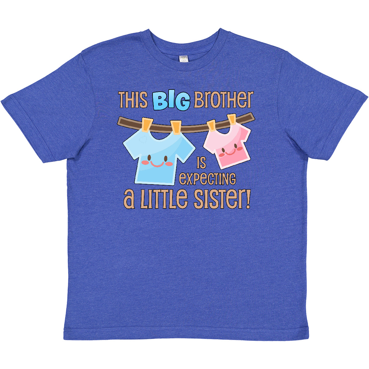 Inktastic This Big Brother Is Expecting A Little Sister Youth T-Shirt Gender Sis - Bild 2 von 2