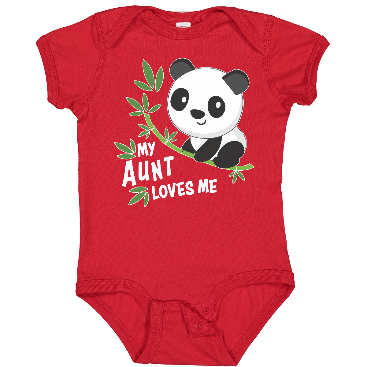 Inktastic My Aunt Loves Me- Cute Panda Baby Bodysuit Family Auntie Nephew Niece - Picture 9 of 14