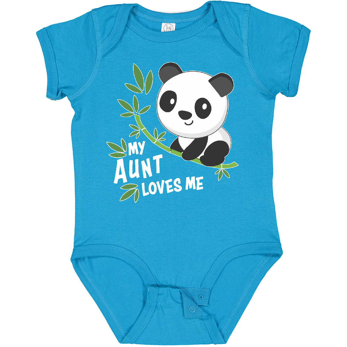 Inktastic My Aunt Loves Me- Cute Panda Baby Bodysuit Family Auntie Nephew Niece - Picture 12 of 14