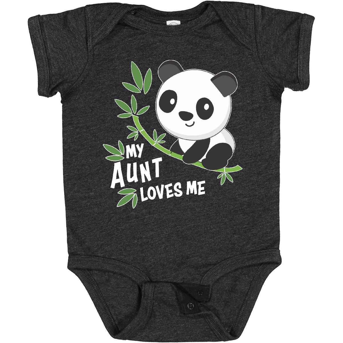 Inktastic My Aunt Loves Me- Cute Panda Baby Bodysuit Family Auntie Nephew Niece - Picture 14 of 14