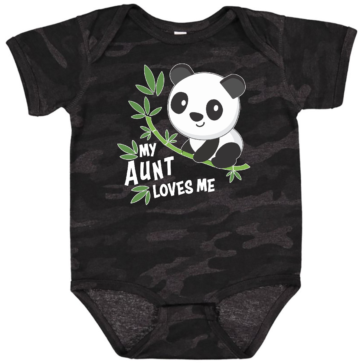Inktastic My Aunt Loves Me- Cute Panda Baby Bodysuit Family Auntie Nephew Niece - Picture 11 of 14