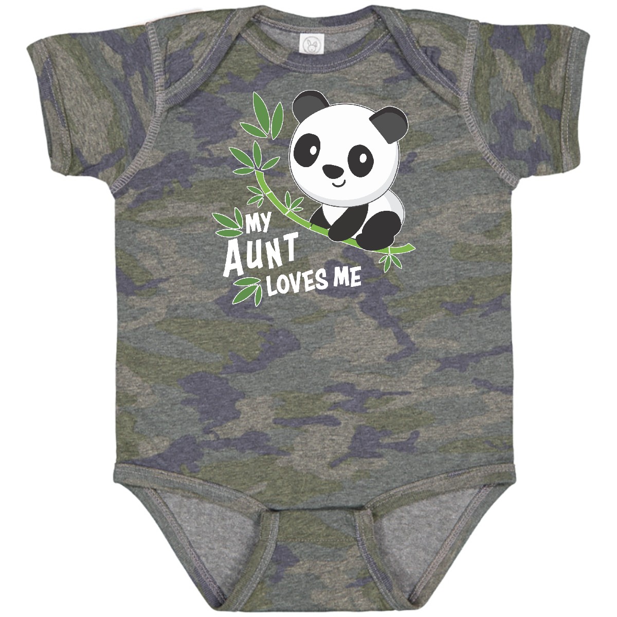 Inktastic My Aunt Loves Me- Cute Panda Baby Bodysuit Family Auntie Nephew Niece - Picture 13 of 14