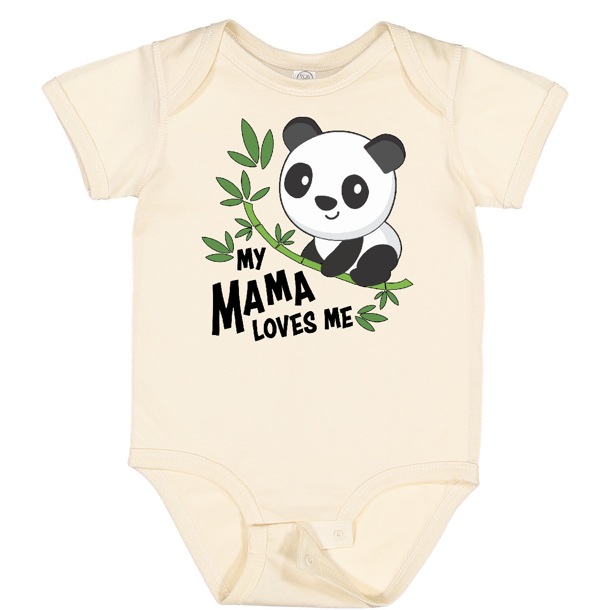 Inktastic My Mama Loves Me- Cute Panda Baby Bodysuit Family Mom Mommy Mother Kid