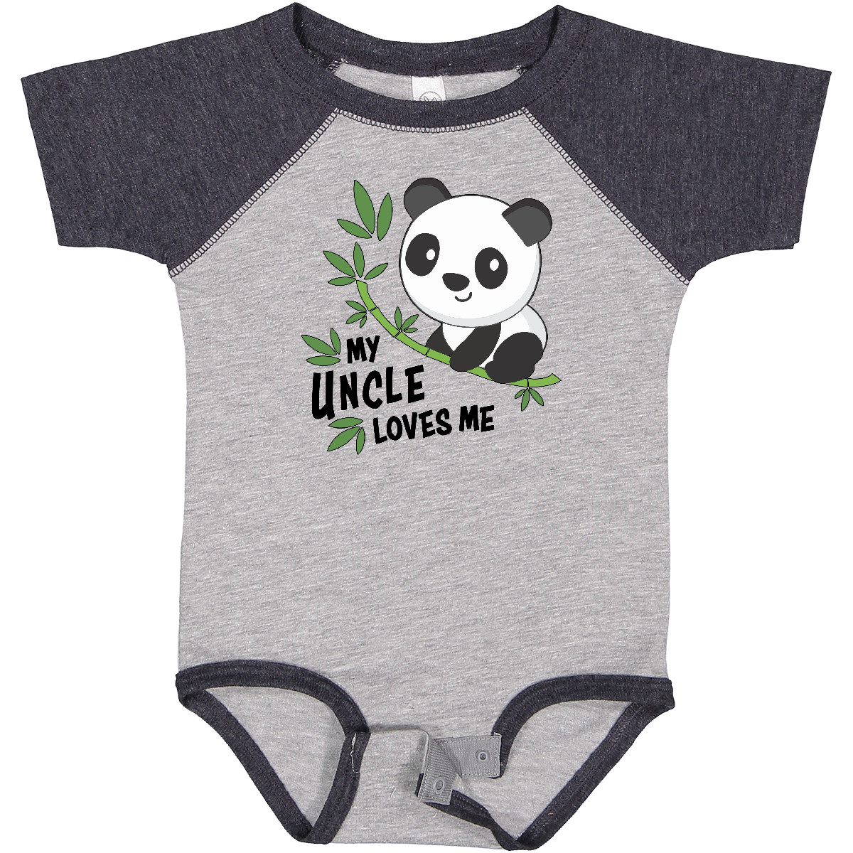 Inktastic My Uncle Loves Me- Cute Panda Baby Bodysuit Family Nephew Niece Child - Picture 5 of 9