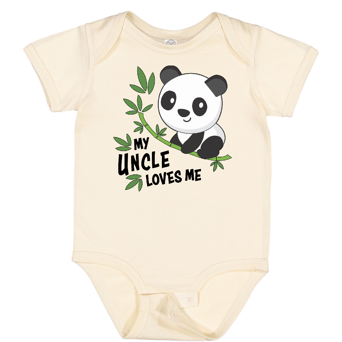 Inktastic My Uncle Loves Me- Cute Panda Baby Bodysuit Family Nephew Niece Child - Picture 7 of 9