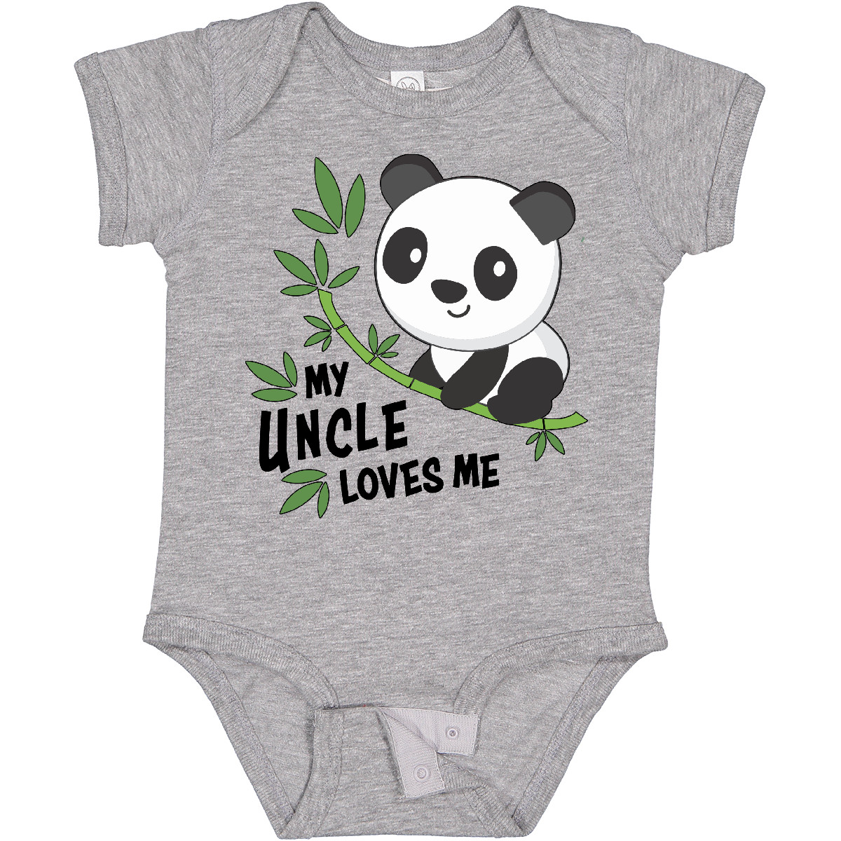 Inktastic My Uncle Loves Me- Cute Panda Baby Bodysuit Family Nephew Niece Child - Picture 4 of 9