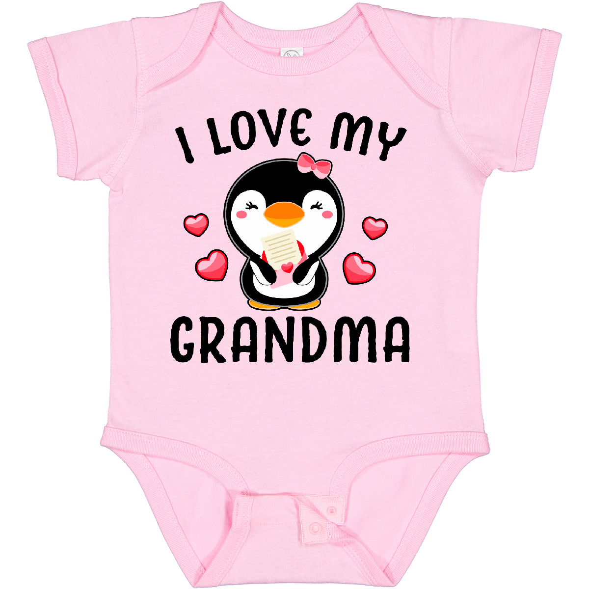 Inktastic I Love My Grandma With Cute Penguin And Hearts Baby Bodysuit Day Kids - Picture 7 of 8
