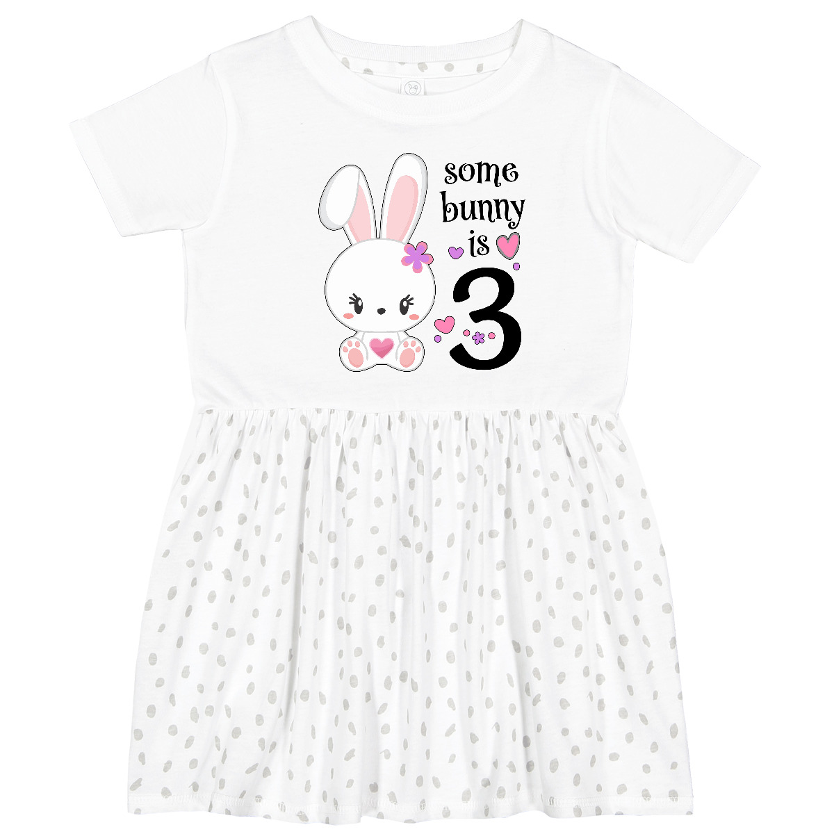 Inktastic Somebunny Is Three-Third Birthday Bunny Toddler Dress Birthdays Third - Bild 5 von 6