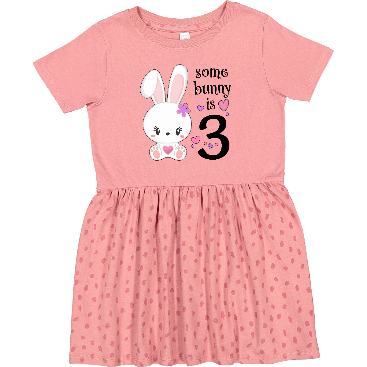 Inktastic Somebunny Is Three-Third Birthday Bunny Toddler Dress Birthdays Third - Bild 2 von 6