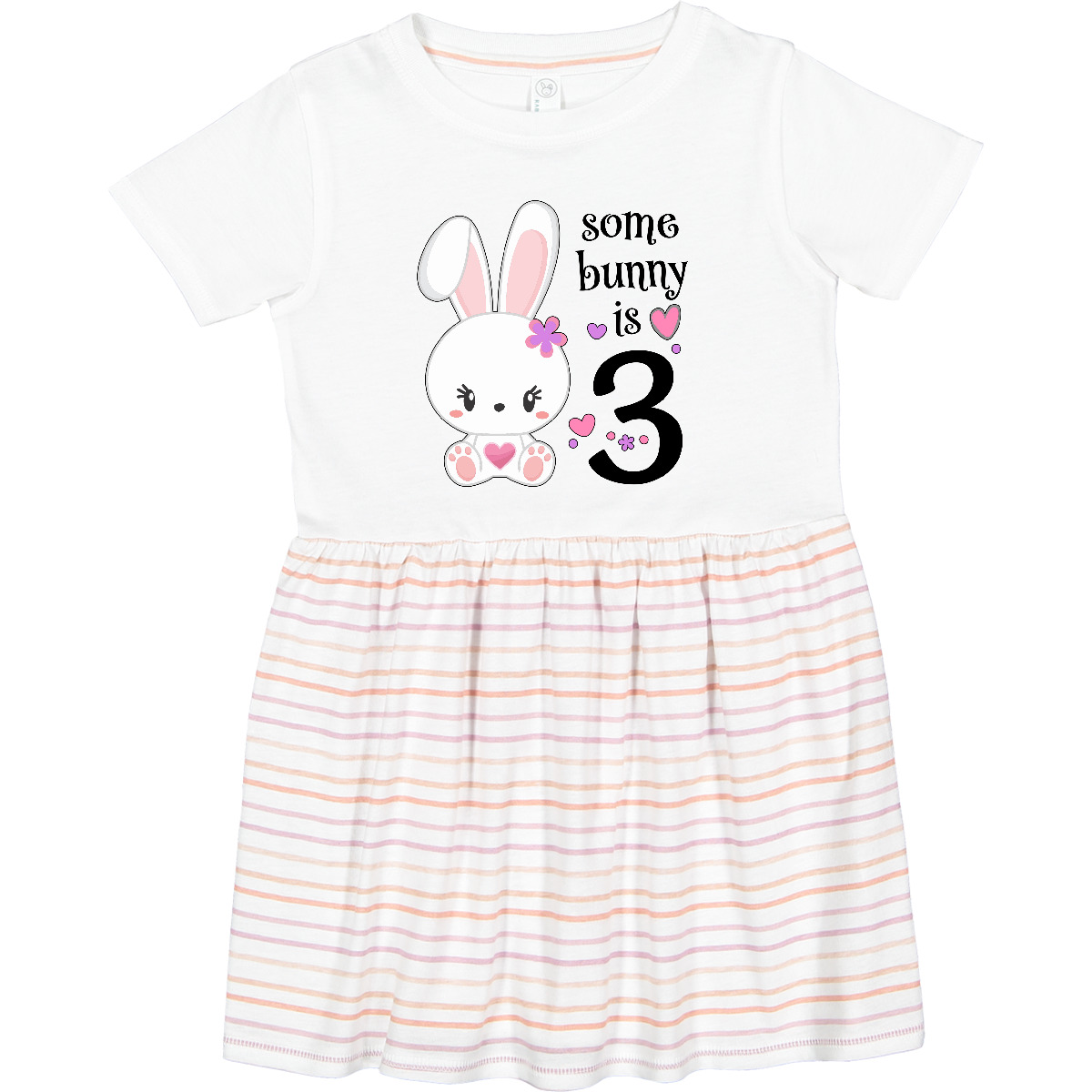 Inktastic Somebunny Is Three-Third Birthday Bunny Toddler Dress Birthdays Third - Bild 6 von 6