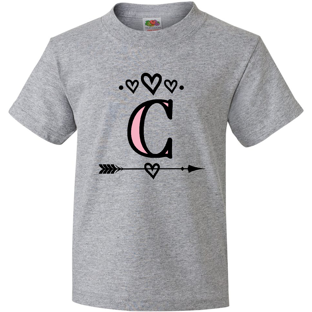 Inktastic Letter C Monogram Tribal Arrow Youth T-Shirt Initials Initial Cute Tee - Picture 3 of 5