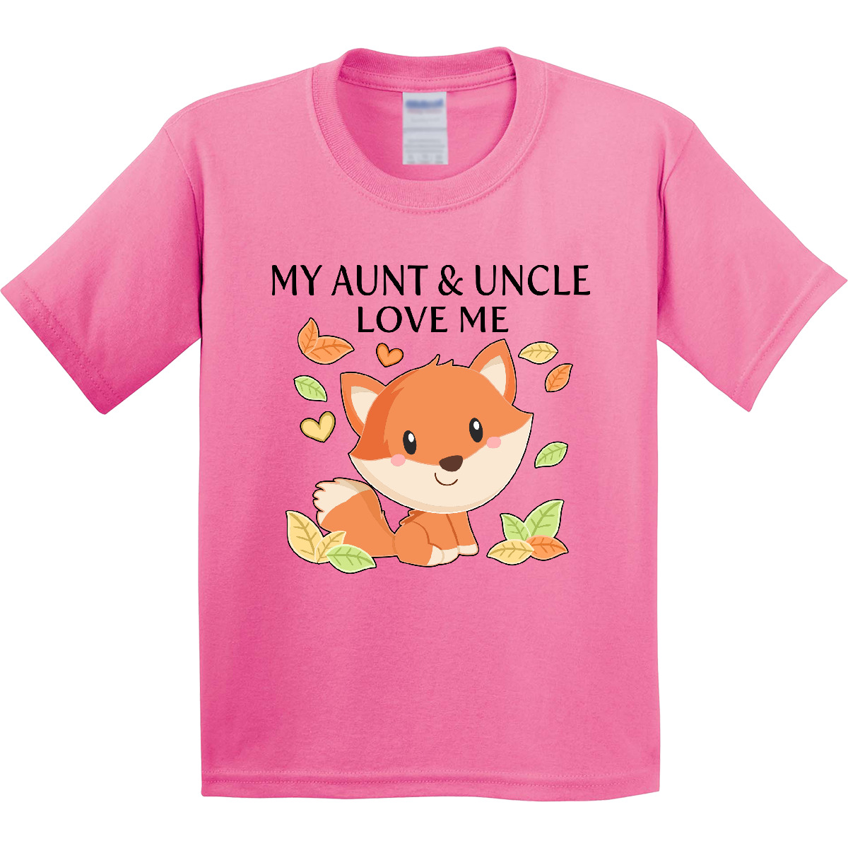Inktastic My Aunt And Uncle Love Me- Little Fox Youth T-Shirt Foxes Nephew Niece - Picture 2 of 7