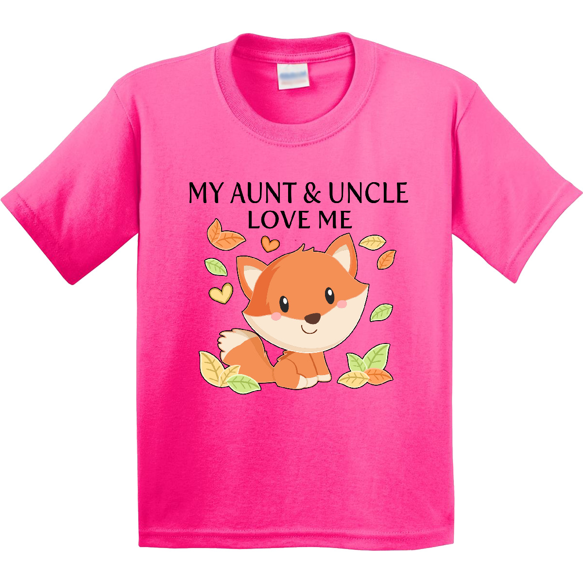 Inktastic My Aunt And Uncle Love Me- Little Fox Youth T-Shirt Foxes Nephew Niece - Picture 4 of 7