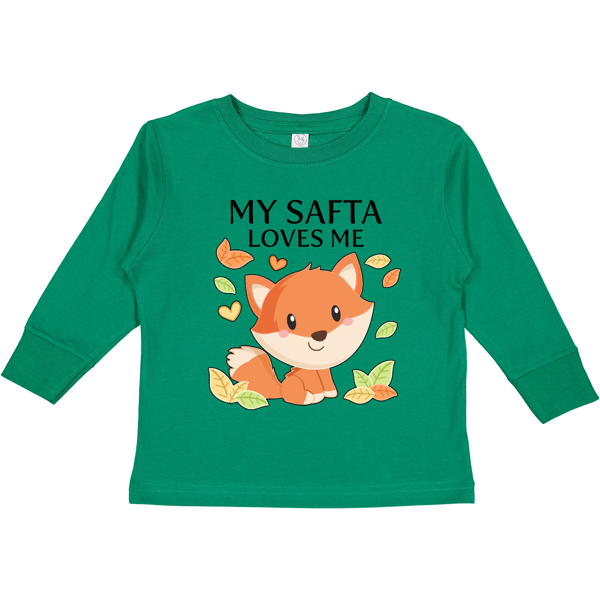 Inktastic My Safta Loves Me- Little Fox Toddler Long Sleeve T-Shirt Family Foxes