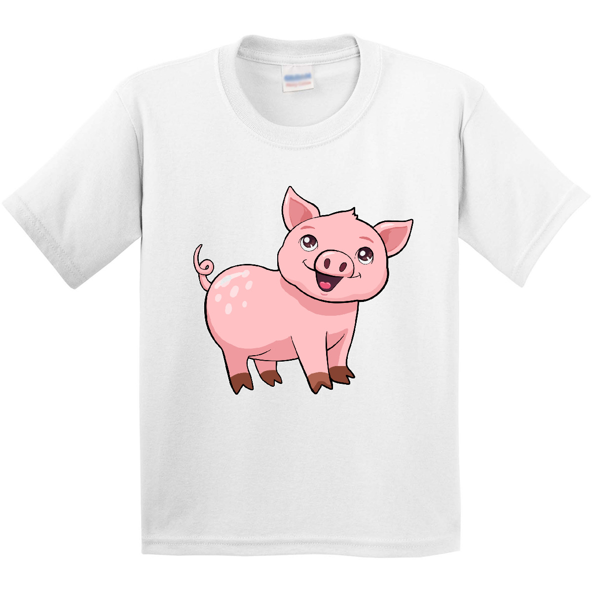 Inktastic Cute Pig Youth T-Shirt Animals Piggy Pigs Piggies Hearts Love Farm Fun - Picture 11 of 11