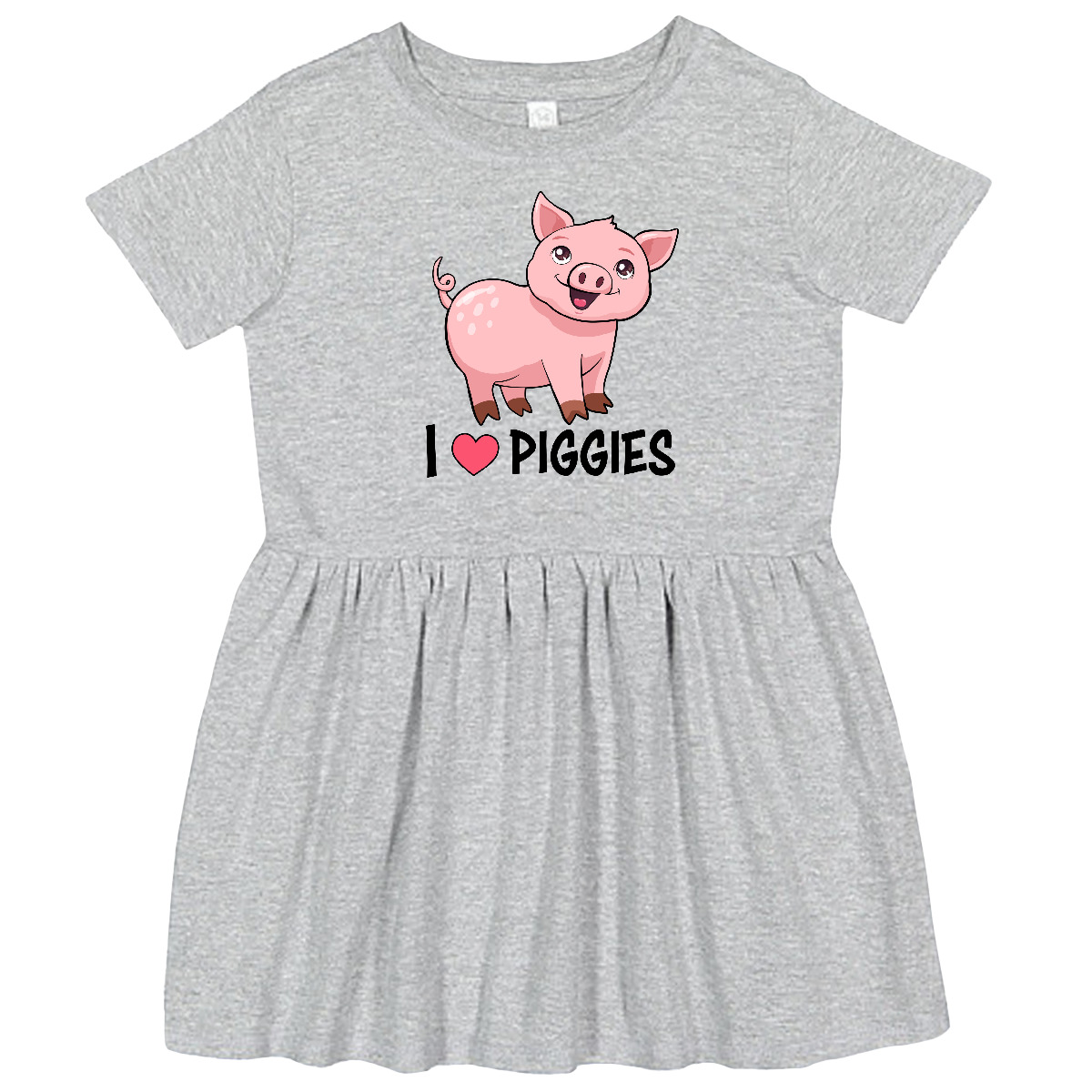 Inktastic I Love Piggies- Cute Pig Toddler Dress Animals Piggy Pigs Hearts Heart - Imagen 2 de 6