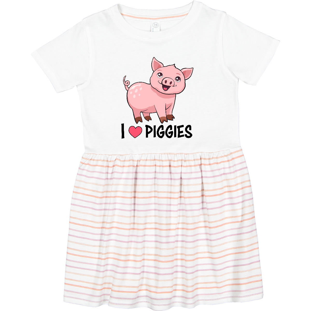 Inktastic I Love Piggies- Cute Pig Toddler Dress Animals Piggy Pigs Hearts Heart - Imagen 6 de 6