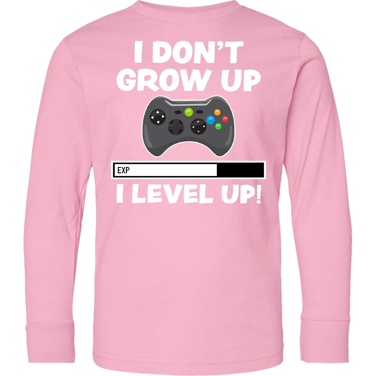 Inktastic I Dont Grow Up I Level Up With Game Youth Long Sleeve T-Shirt Children - Picture 2 of 4