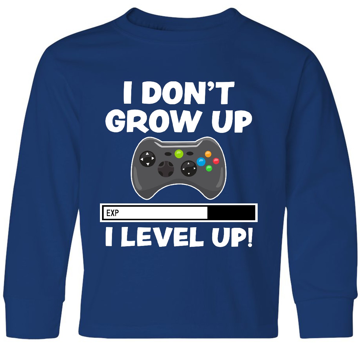 Inktastic I Dont Grow Up I Level Up With Game Youth Long Sleeve T-Shirt Children - Picture 4 of 4