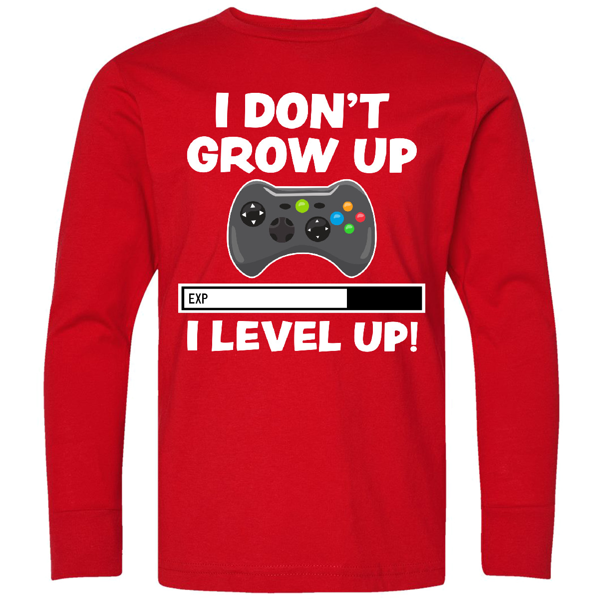 Inktastic I Dont Grow Up I Level Up With Game Youth Long Sleeve T-Shirt Children - Picture 3 of 4
