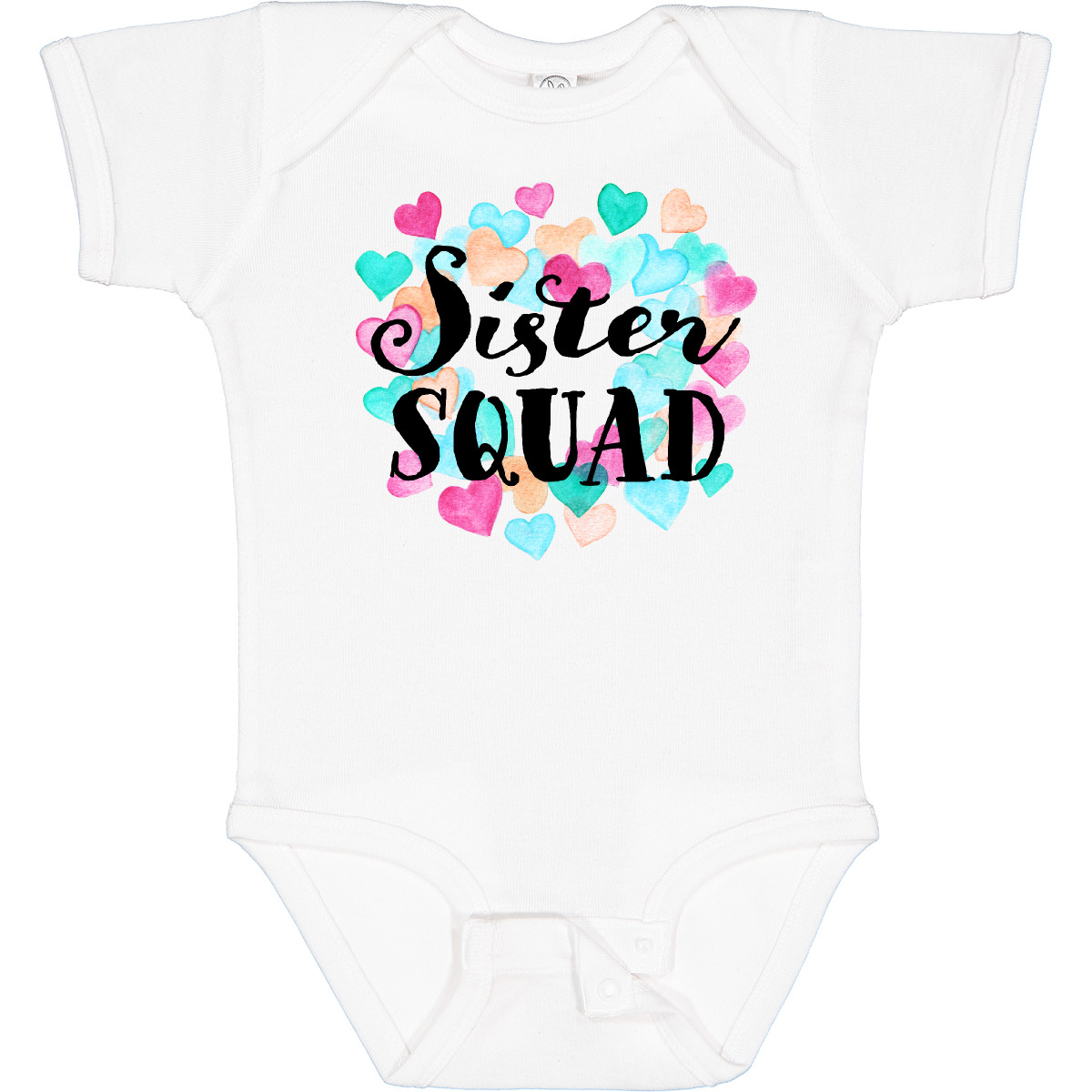 Inktastic Sister Squad Hearts Baby Bodysuit Siblings Sisters Big Valentine Girls