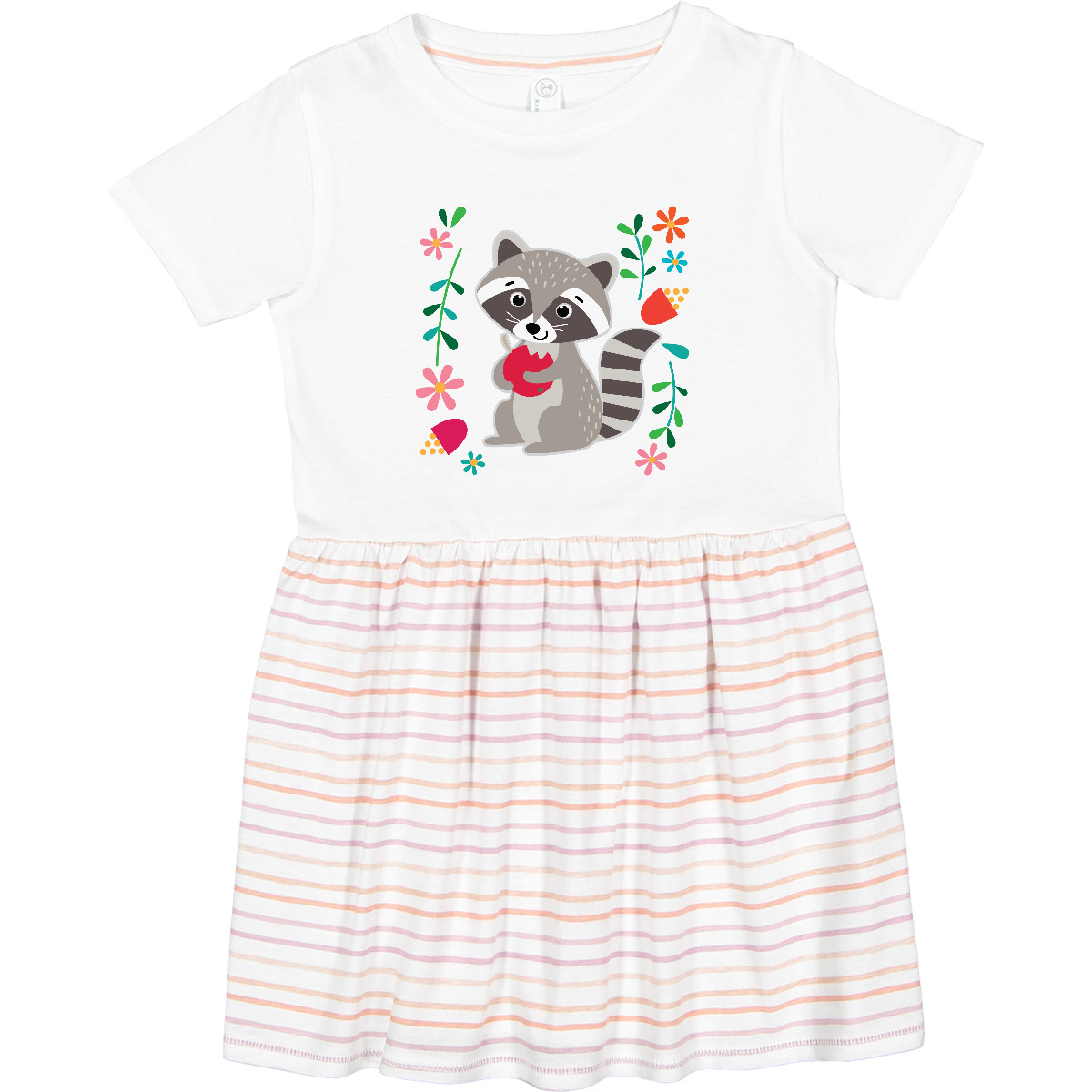 Vestido Inktastic Woodland Mapache Primavera Flores Niño Pequeño Animales Niñas Floral Hws - Imagen 7 de 7