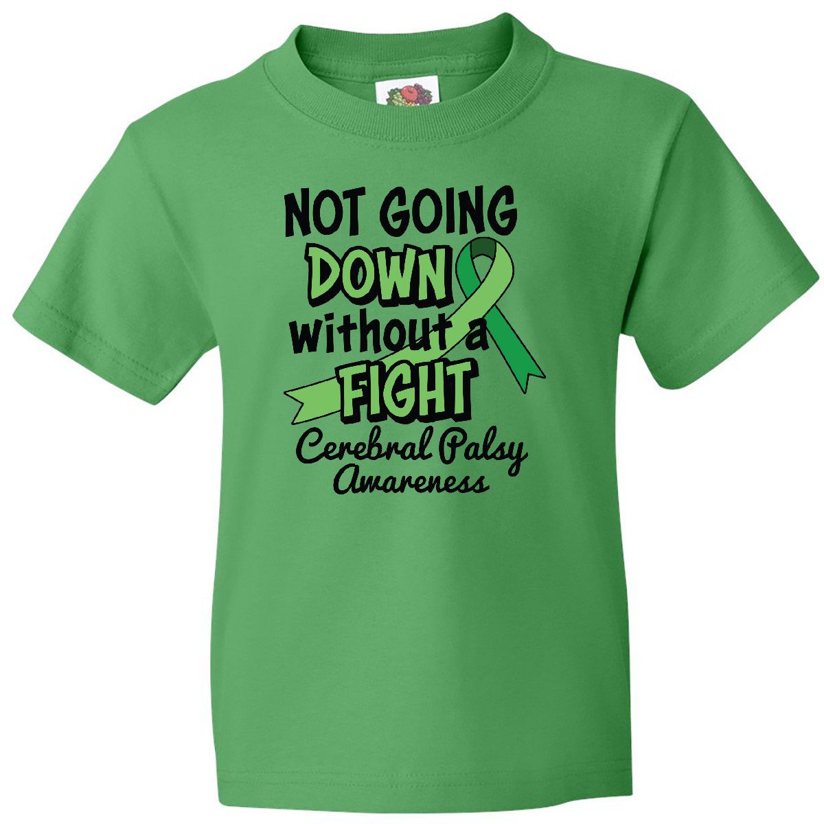 Inktastic Not Going Down Without A Fight Cerebral Palsy Awareness Youth T-Shirt - Picture 2 of 4