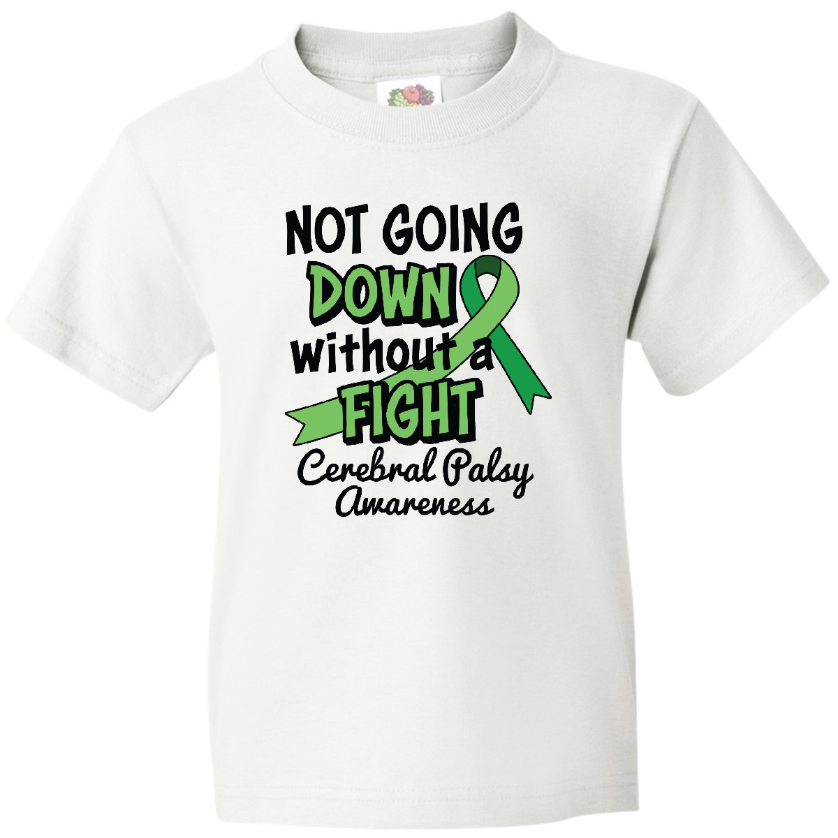 Inktastic Not Going Down Without A Fight Cerebral Palsy Awareness Youth T-Shirt - Picture 4 of 4