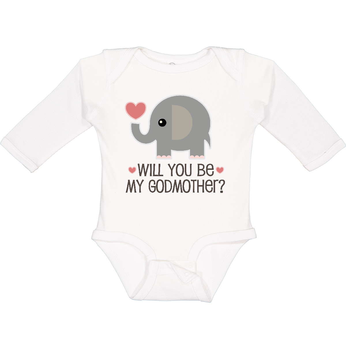 Inktastic Will You Be My Godmother Long Sleeve Creeper Godparents Announcement - Picture 9 of 9