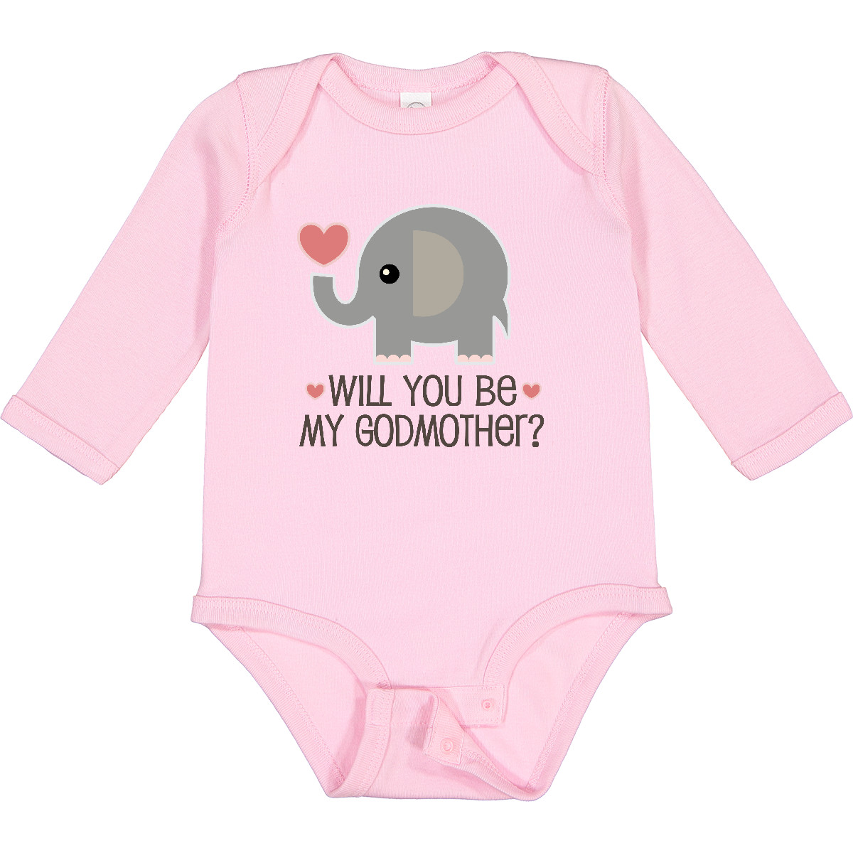 Inktastic Will You Be My Godmother Long Sleeve Creeper Godparents Announcement - Picture 8 of 9