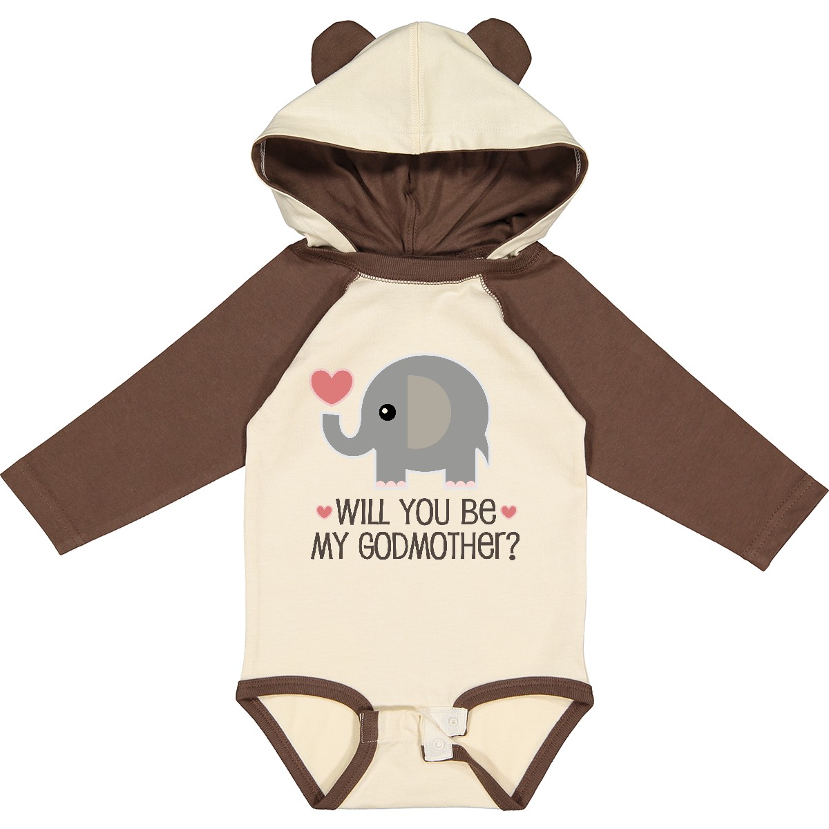 Inktastic Will You Be My Godmother Long Sleeve Creeper Godparents Announcement - Picture 6 of 9