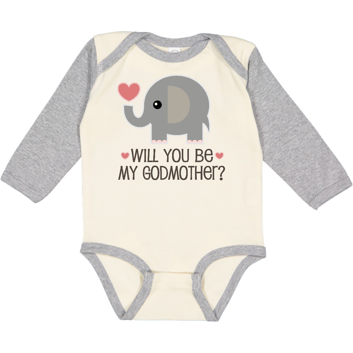 Inktastic Will You Be My Godmother Long Sleeve Creeper Godparents Announcement - Picture 7 of 9