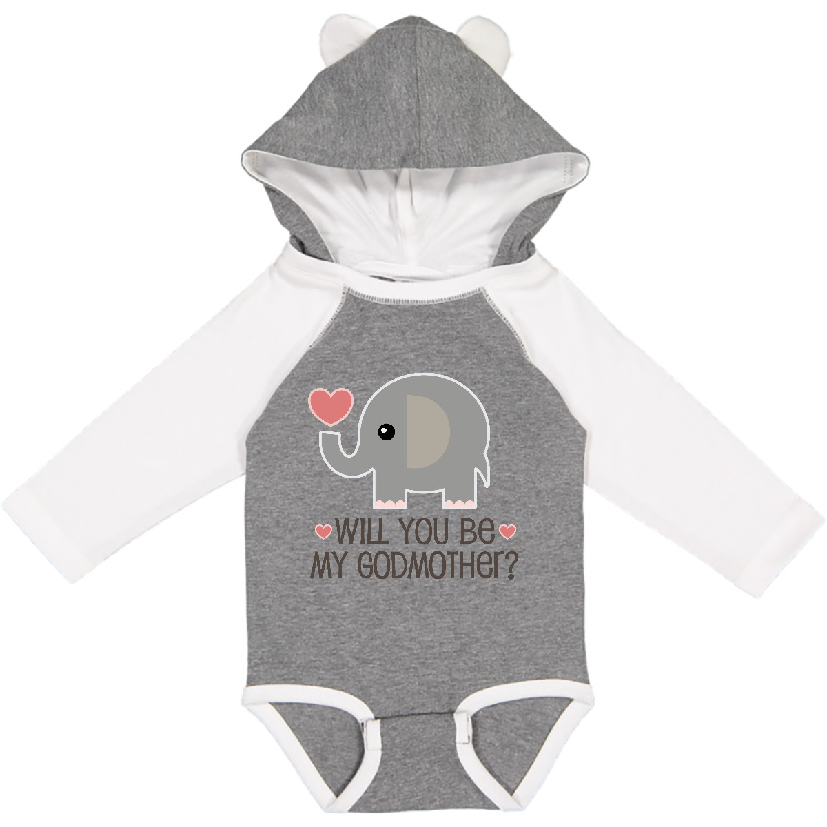 Inktastic Will You Be My Godmother Long Sleeve Creeper Godparents Announcement - Picture 2 of 9