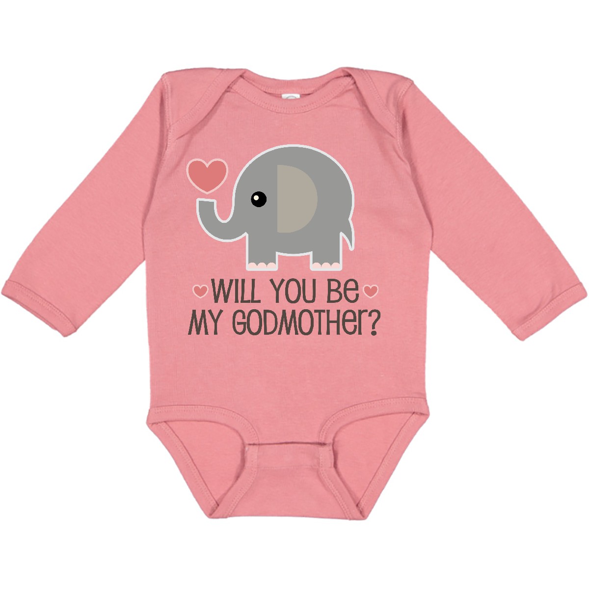 Inktastic Will You Be My Godmother Long Sleeve Creeper Godparents Announcement - Picture 4 of 9